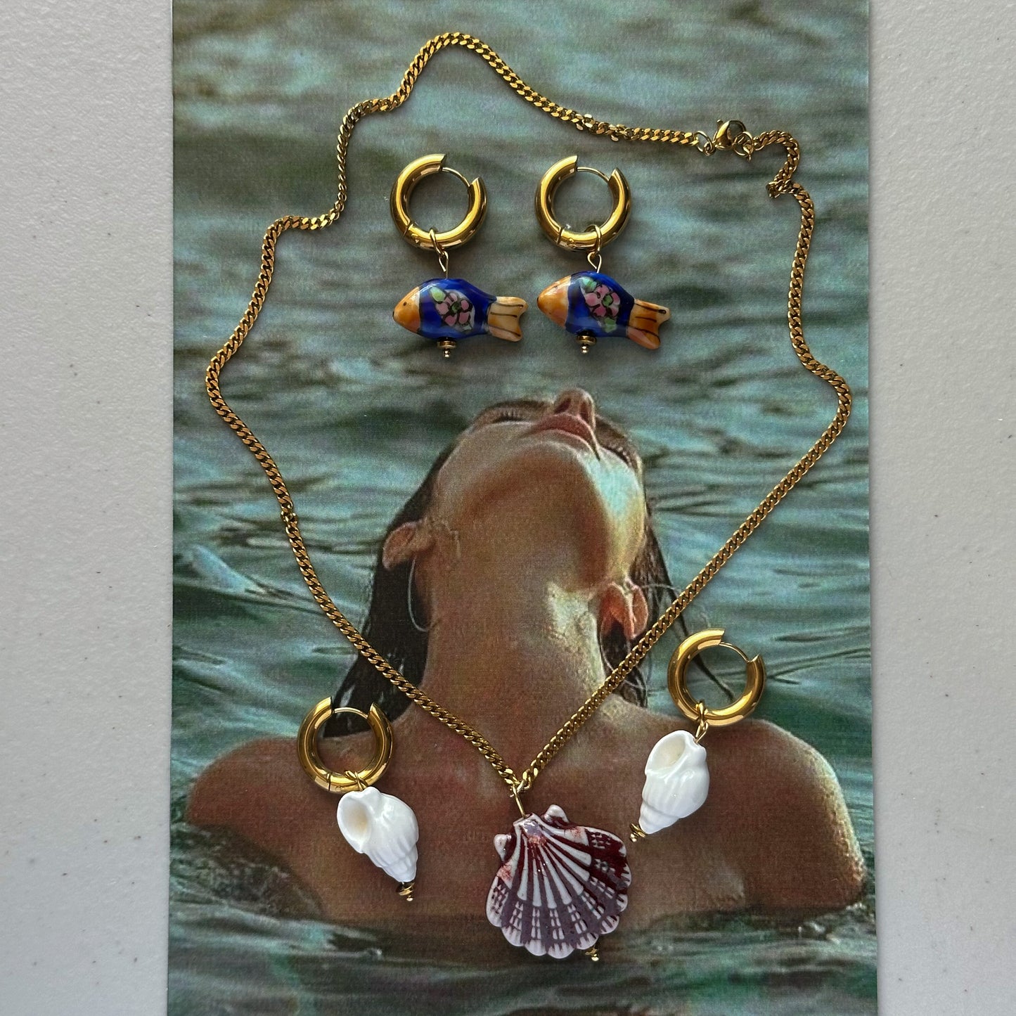 Collar concha cerámica