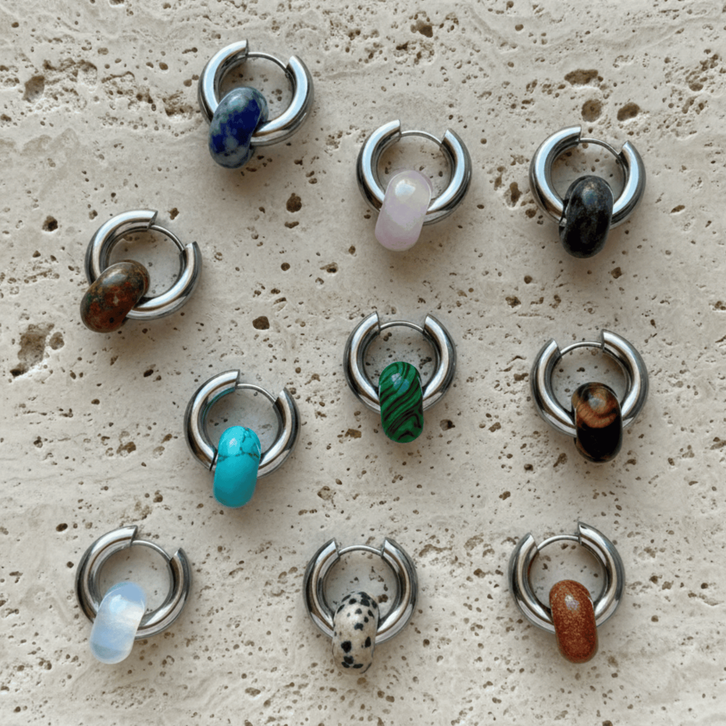 Cuarzos hoops plateado