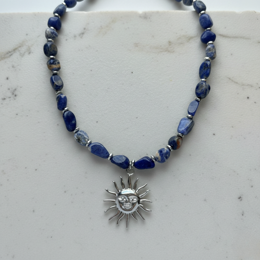 Collar cuarzos Sodalita