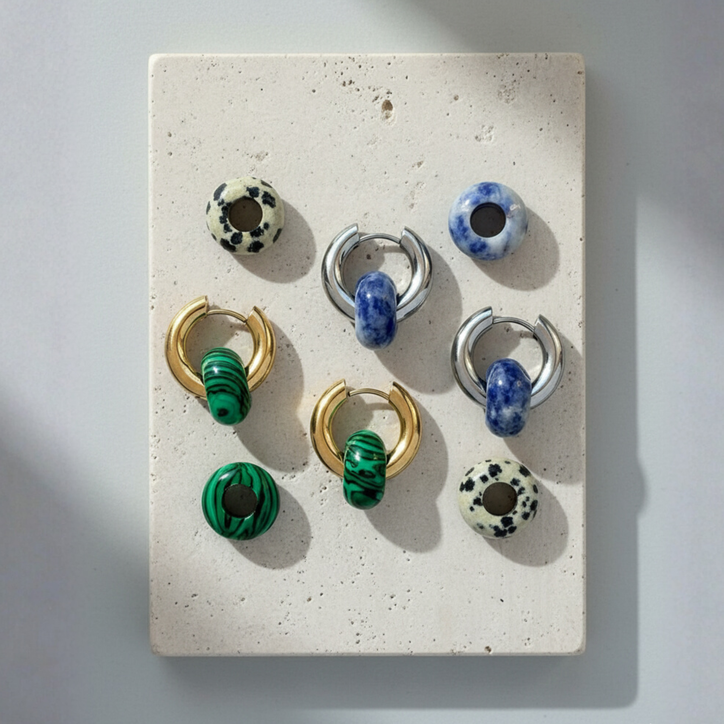 Hoops piedras semipreciosas