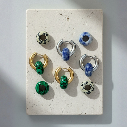 Hoops piedras semipreciosas