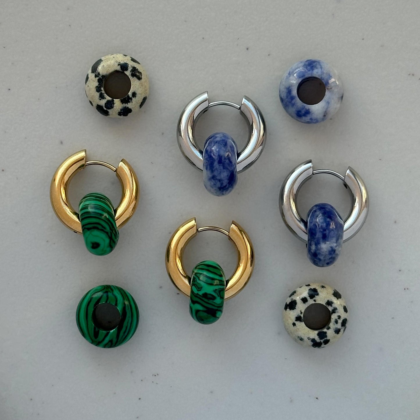 Hoops piedras semipreciosas